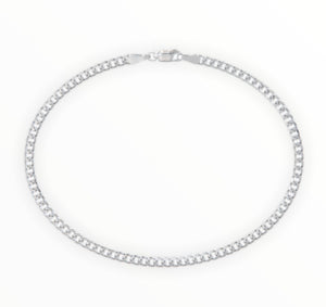 Silver Curb Anklet