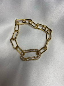 Micro Pave Carabiner Bracelet