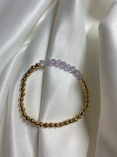 Load image into Gallery viewer, Amethyst Gold Bead Bracelet
