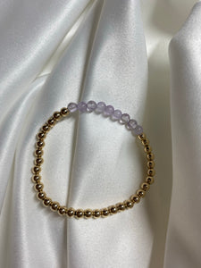 Amethyst Gold Bead Bracelet